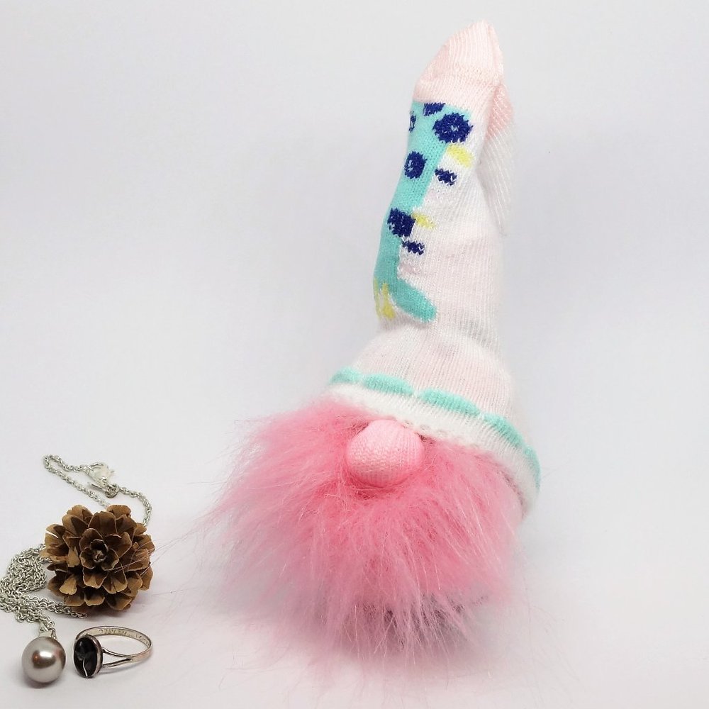 Pink Mini Gnome Hand Held Gnome Giraffe Collectible Baby Sock Gnome